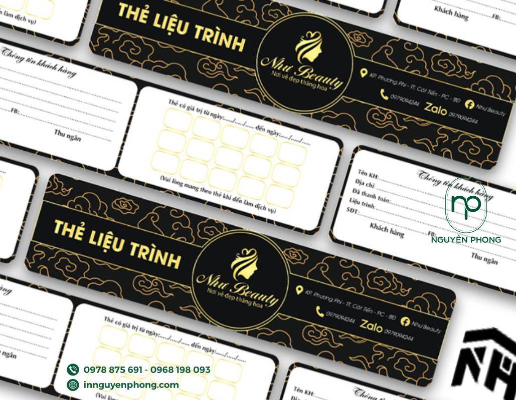 thiết kế thẻ liệu trình spa theo yêu cầu khách hàng